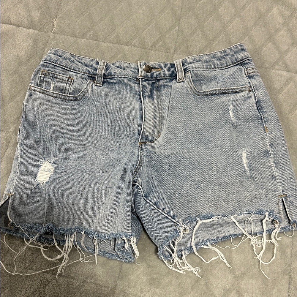 Joe's Jeans Light Blue Distressed Jean Shorts